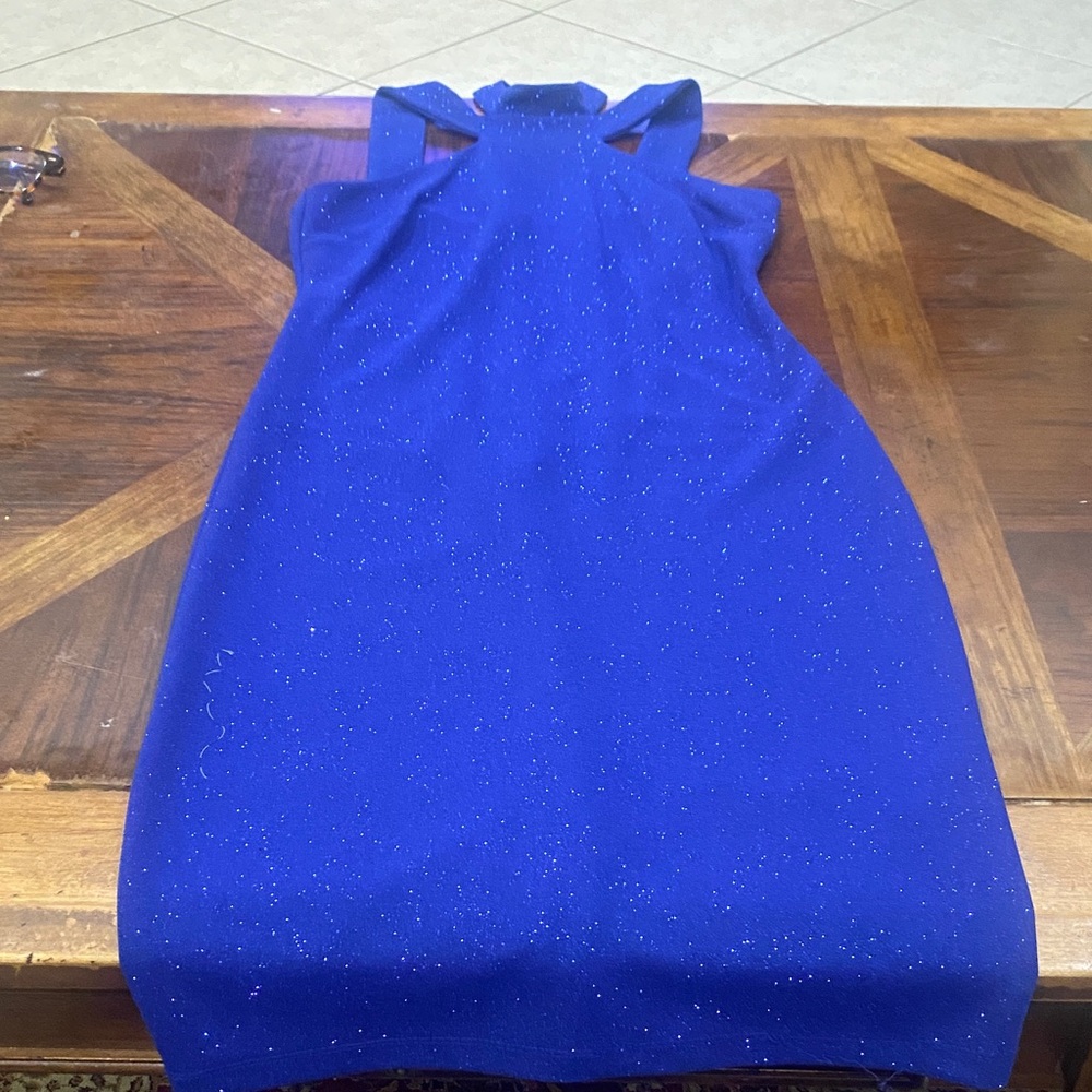 bebe Royal Blue Sparkle Bodycon Dress